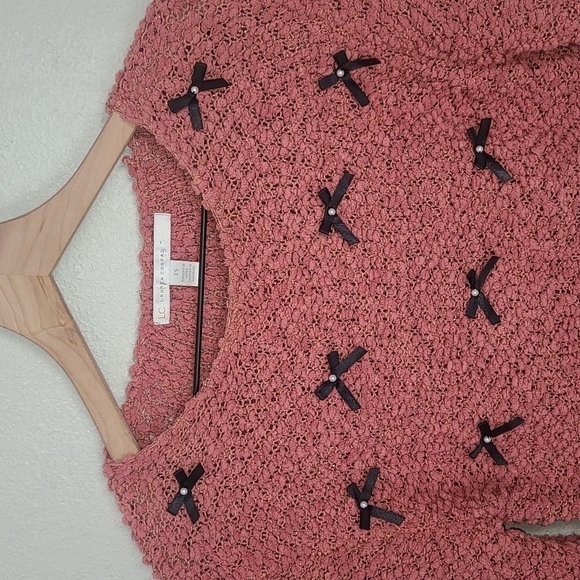 LC Lauren Conrad Bow Longsleeve Sweater Size XS - Picture 3 of 8